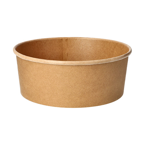 The PAPSTAR 50 salad bowls, made of brown cardboard with PLA coating from PAPSTAR GmbH, are round, biodegradable bowls - ideal as an environmentally friendly salad bowl for sustainable enjoyment.
