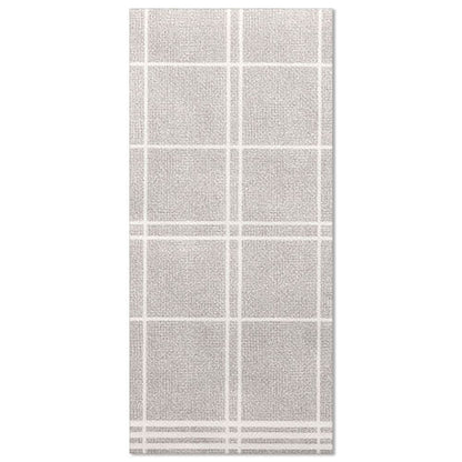 The 50 PAPSTAR napkins "ROYAL Collection" 1/6-fold 48x33 cm "Kitchen Craft" feature a stylish rectangular gray design with a white grid pattern and hemmed edges – perfect for enhancing your table decoration.