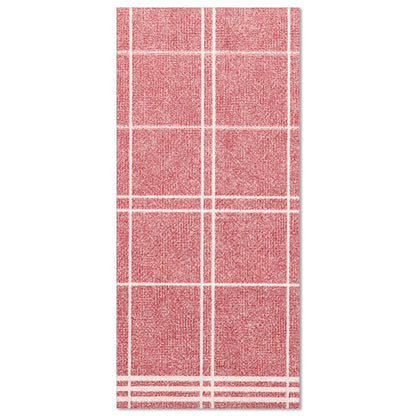 The Kitchen Craft napkin "ROYAL Collection" (48x33 cm, 1/6 fold) by PAPSTAR GmbH features a red-white checkered grid with parallel lines – ideal for a stylish table decoration – flat on a white background.