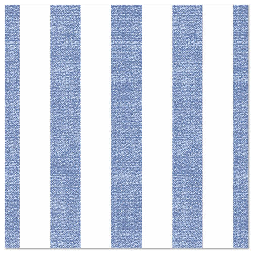 Die PAPSTAR GmbH "ROYAL Collection" 50 Servietten (40 x 40 cm, blau) haben ein quadratisches Muster mit abwechselnd strukturierten blauen und unifarbenen weißen Längsstreifen und setzen damit einen stilvollen Akzent auf Ihrem gedeckten Tisch.