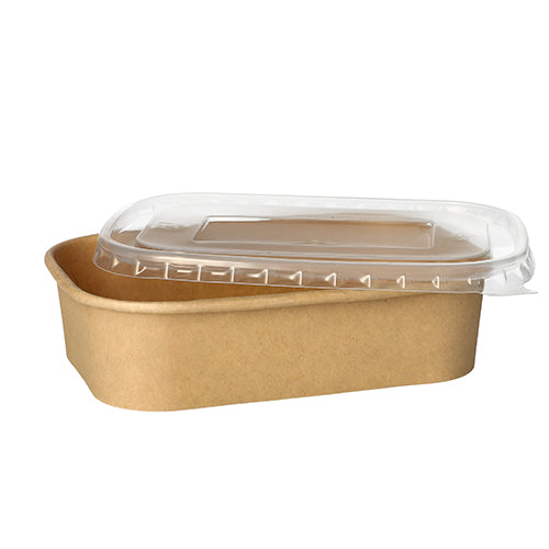 Die PAPSTAR GmbH 25 Verpackungsbecher aus brauner, rechteckiger Pappe mit Klarsichtdeckel sind umweltfreundliche Verpackungslösungen und eignen sich ideal für den nachhaltigen Gebrauch.