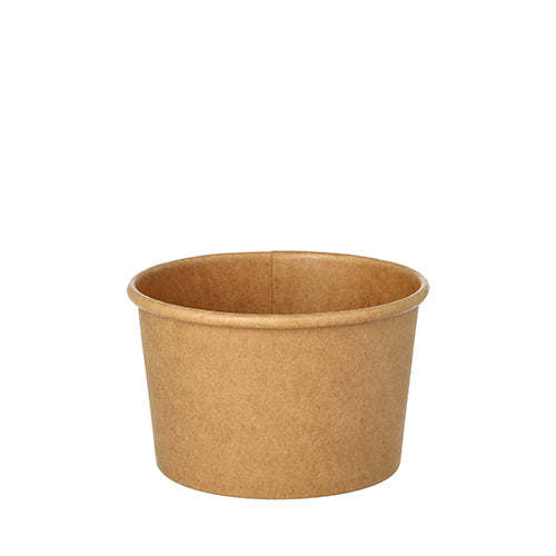 Der Starpak Suppenbecher (25 Stück, rund, 230 ml, Ø 9,8 cm · 6 cm) aus brauner Pappe besticht durch glatte Seiten und ein schlichtes Design ohne sichtbare Markierungen – abgebildet vor weißem Hintergrund.