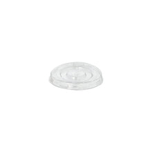 The Starpak 125 lid for dressing cups, PET round Ø 5.9 cm · 0.7 cm clear, is a clear round lid with a raised edge and circular area in the center for disposable drink cups; depicted on a white background (125 pieces).