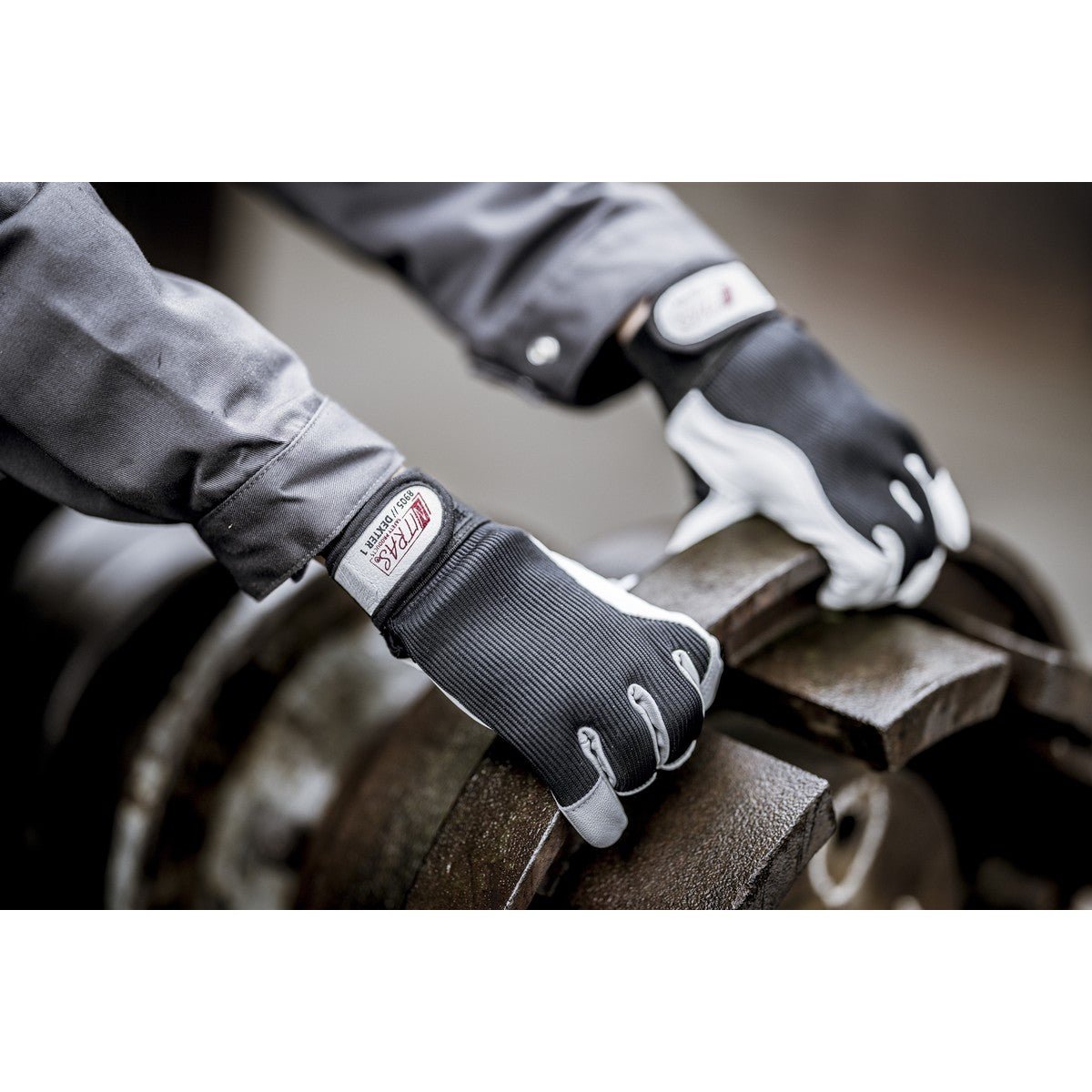 NITRAS DEXTER 1, mechanic gloves, gray / black