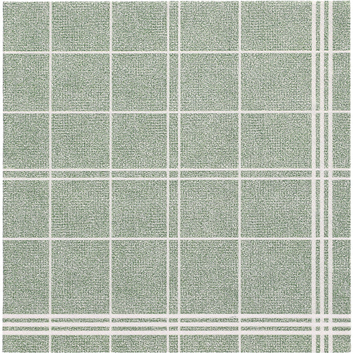 The PAPSTAR 20 napkins "ROYAL Collection" (40x40 cm, 1/4-fold) of PAPSTAR GmbH have a textured green design with white grid lines and a double grid effect at the bottom right, perfect for elegant table decorations.