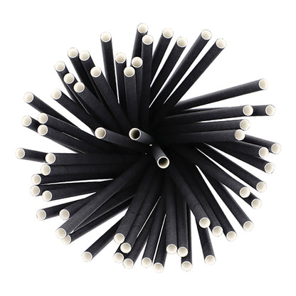 Top view of PAPSTAR 500 shake straws paper Ø 8 mm · 25 cm from PAPSTAR GmbH, radially arranged with white ends facing outward; These eco-friendly, biodegradable paper straws are environmentally friendly paper straws.