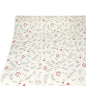 Die PAPSTAR Tischdecke (Papier, 3 m x 1,2 m) der PAPSTAR GmbH besticht durch einen cremefarbenen Hintergrund mit roten Beeren und grünen Blättern – ideal für eine stilvolle Tischdekoration. Flach ausgelegt und von oben fotografiert.