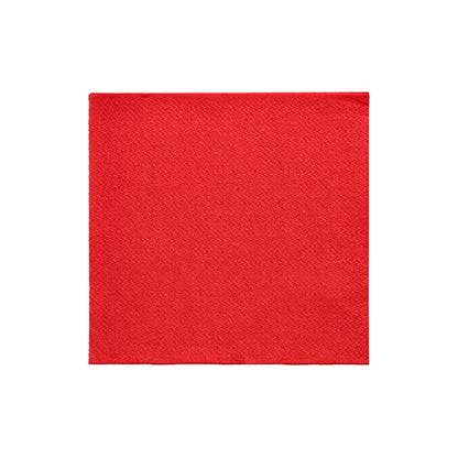 Pictured is a single red PAPSTAR napkin 1/4-fold napkin (24x24 cm, "DAILY Collection", 20 pieces) of PAPSTAR GmbH against a white background.