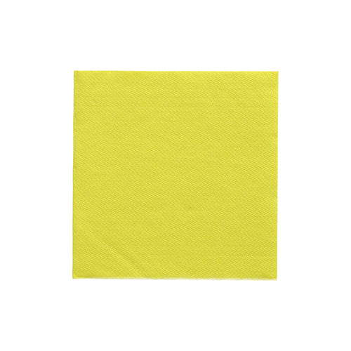 Eine PAPSTAR 1/4-Falz Serviette in Limonengrün (24x24 cm) aus der „DAILY Collection“ wird aufgefaltet und flach auf einen schlichten weißen Untergrund gelegt.
