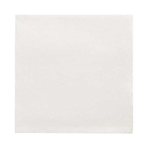 Eine flache, weiße PAPSTAR 50 Servietten „DAILY Collection“ 1/4-Falz (32x32 cm) Serviette der PAPSTAR GmbH ist auf weißem Hintergrund mit einer dezenten Prägung abgebildet – perfekt für Tischdekoration und hochwertige Servietten.