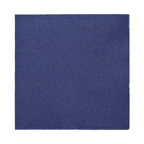 A plain dark blue PAPSTAR 50 Napkins “DAILY Collection” (32x32 cm, 1/4 fold) by PAPSTAR GmbH is depicted on a white background. The high-quality napkin impresses with its simple, patternless structure.
