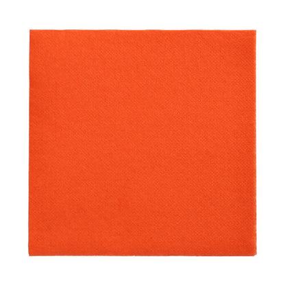 A single orange PAPSTAR 150 napkins "DAILY Collection" 1/4 fold (32 x 32 cm) from PAPSTAR GmbH lies flat on a white background.