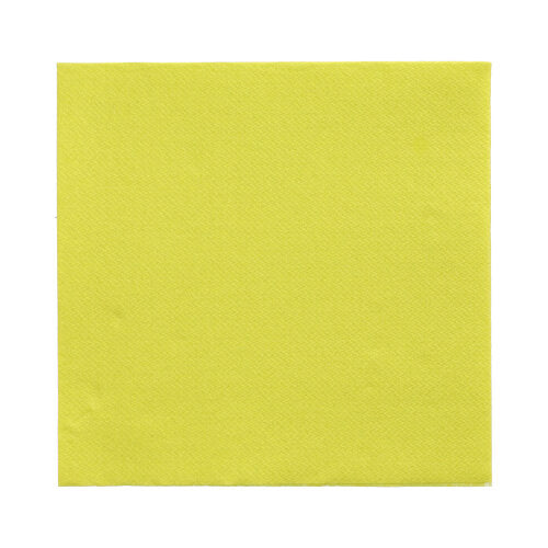 The PAPSTAR 150 napkins "DAILY Collection" 1/4 fold (32x32 cm) from PAPSTAR GmbH are simple yellow square paper napkins, ideal for daily use, depicted on a white background.