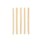 Five PAPSTAR cocktail straws reed "pure" (15 cm, Ø 7 mm) from PAPSTAR GmbH are arranged vertically on a plain white background, highlighting the stylish and environmentally friendly, biodegradable straws.