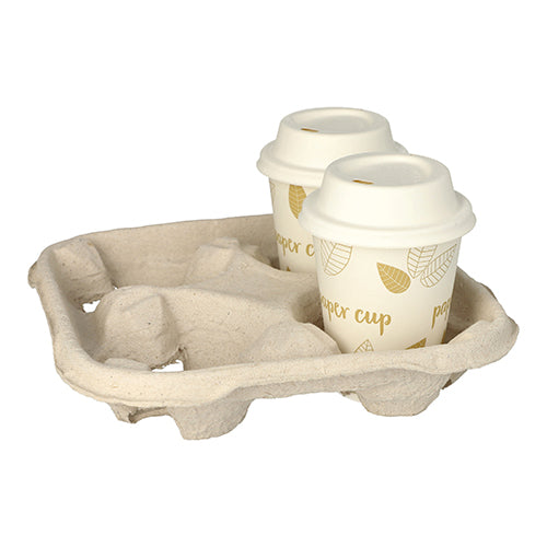 Die PAPSTAR 110 Tragetabletts aus Pappe bieten Platz für 4 Becher und erleichtern den nachhaltigen Transport Ihrer Getränke – praktische und umweltfreundliche To-Go-Lösung von PAPSTAR GmbH.
