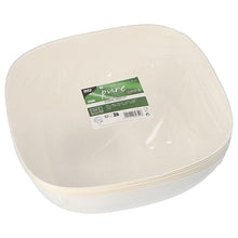 A set of six white PAPSTAR "Belle Vie" sugarcane bowls, 10 cm, by PAPSTAR GmbH, in shrink wrap with a green-white label - ideal for sustainable table decoration.