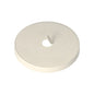 A pack of 50 round white Starpak lids for cardboard drinking cups with a diameter of 9 cm, from above on a white background. Brand: Starpak.