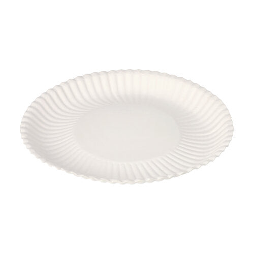 The PAPSTAR deep, round Ø 22 cm plate made of environmentally friendly cardboard "pure" from PAPSTAR GmbH has a round shape with a fluted rim. In a practical pack of 100, ideal for any occasion and photographed on a white background.
