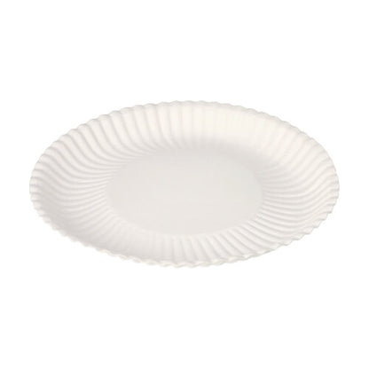 The PAPSTAR deep, round Ø 22 cm plate made of environmentally friendly cardboard "pure" from PAPSTAR GmbH has a round shape with a fluted rim. In a practical pack of 100, ideal for any occasion and photographed on a white background.