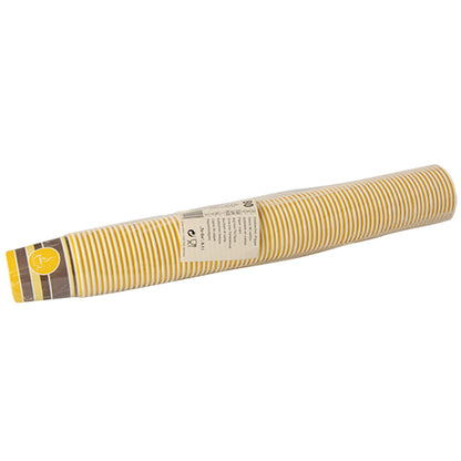 Eine Packung mit 80 Starpak Trinkbechern „To Go“ (0,1 l, Ø 6 cm) aus umweltfreundlicher Pappe, verpackt in transparenter Folie mit Produktinfo und Markenetikett.