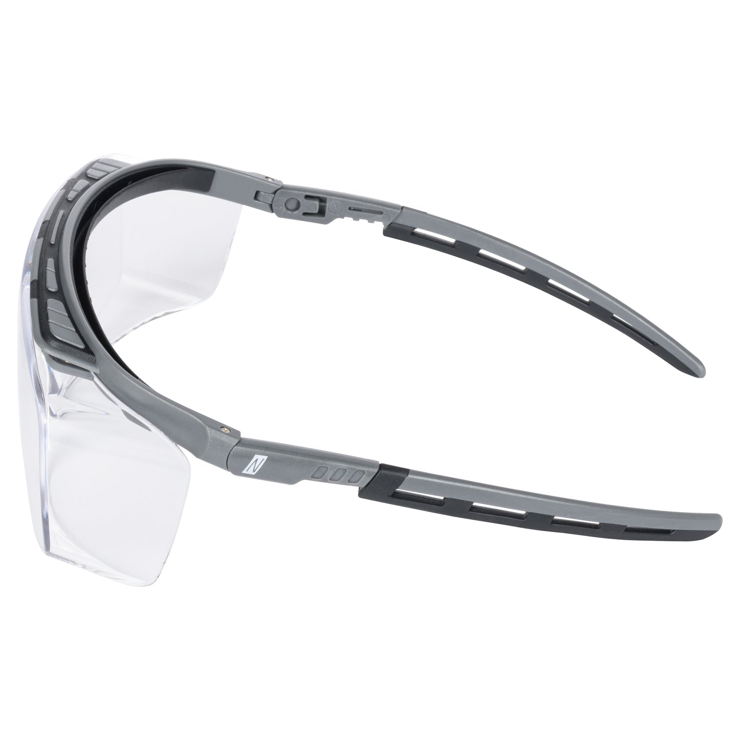 NITRAS VISION PROTECT PREMIUM, temple glasses, transparent / gray, ISO 16321-1 plastic | Pack (10 pieces)
