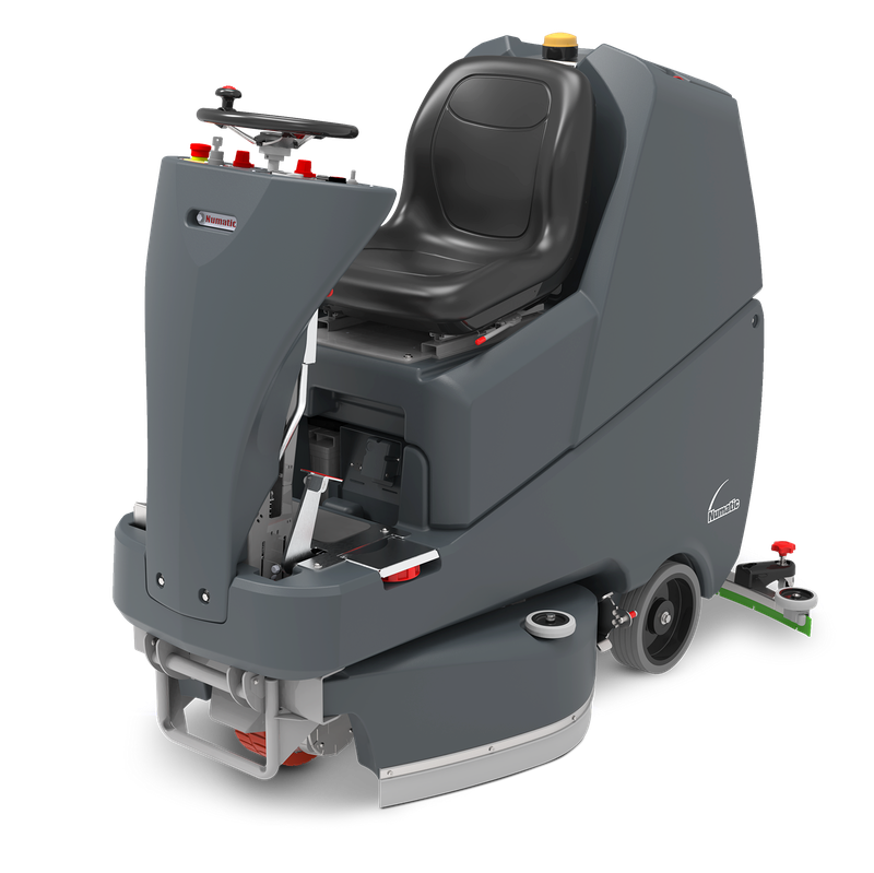 Numatic ride-on scrubber dryer TRL720/150T with incl. integrated. Charger and 2 TenTec offices Pack (1 piece)