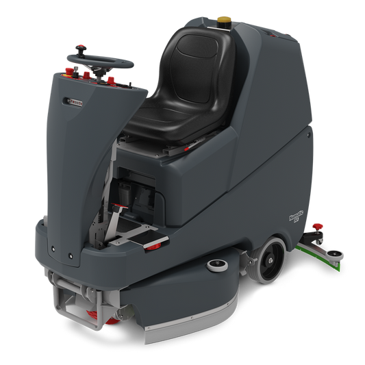 Numatic ride-on scrubber dryer TVL850/150T, incl. integrated. Charger and 3 TenTec offices Pack (1 piece)