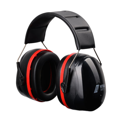 NITRAS MUTE DEFENDER PRO, earmuffs, black / red, EN 352-1 plastic | Pack (1 piece)