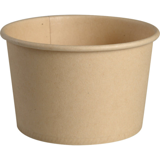 Der Abena Re-Seller GmbH Eisbecher 120 ml, Pappe/PE, ist ein schlichter Eisbecher mit gerolltem Rand und PE-Beschichtung, leer auf weißem Hintergrund dargestellt.