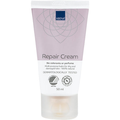 Abena Re-Seller GmbH Repair Creme, 100% Lanolin, 50 ml, unparfümiert und dermatologisch getestet, ideal bei trockener Haut. Ohne Farbstoffe oder Parfüm (Karton mit 6 Packungen).