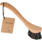 The ENA Living dish brush with soft bristles from Abena Re-Seller GmbH comes with a wooden handle, dark bristles, and a brown tag "Dish Brush" - ideal for gentle dish cleaning. Available in a box (12 packs).