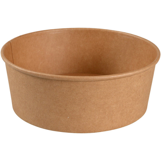Die Abena Re-Seller GmbH Schale (1.100 ml, ø 18,7 cm, Kraft/PE, Braun) kommt in einer Packung mit 50 Paar. Umweltfreundlich und vielseitig einsetzbar, überzeugt sie mit glatten Seiten und schlichtem Design ohne sichtbare Markierungen.
