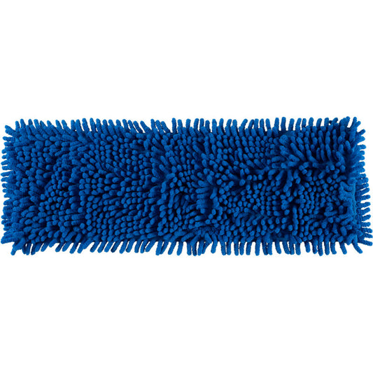 Der Abena Re-Seller GmbH Mikrofasermopp ENA Chenille ist ein rechteckiger blauer Wischmopp mit dichten, strukturierten Mikrofasersträngen zur effektiven Reinigung von Böden.