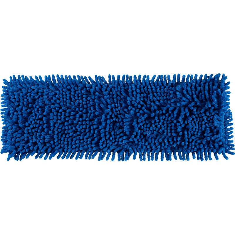 A rectangular blue microfiber mop ENA Chenille from Abena Re-Seller GmbH with textured chenille strands for effective cleaning, shown flat on a white background.