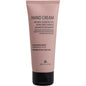 A pink 75 ml tube of ENA Living Hand Cream from Abena Re-Seller GmbH, with a black cap and essential oils of sweet orange, lavender, and rosemary. Made with 96.8% natural ingredients for intensive care of dry hands. Available in cartons (pack of 18).