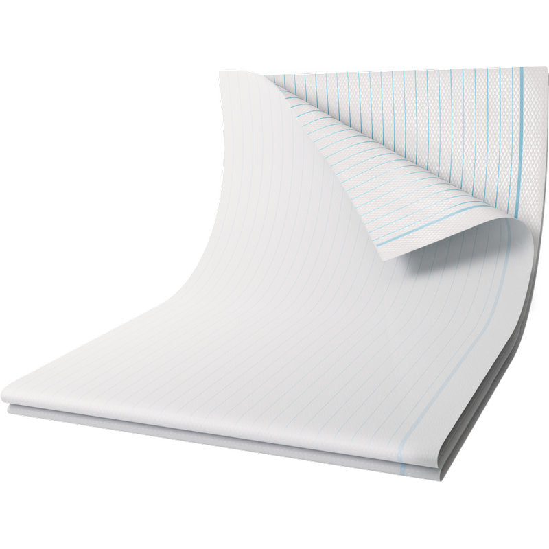 A stack of Abena Re-Seller GmbH protective sheets, PE with lamination, 48 threads, 80x170 cm in white shows several sheets with medical protection. The package contains 25 pieces.