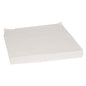 A stack of white, square dental napkins (33x34 cm, paper, white) from Abena Re-Seller GmbH is neatly lined up with folded corners. The package contains 1000 pieces; all absorbent and displayed against a white background.
