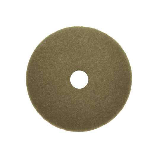 Ein olivgrünes Arcora International GmbH Sunshine Goal No5 Bodenschwabbelkissen (Karton, 10 Stück) mit einem zentralen Loch, abgebildet auf weißem Hintergrund.