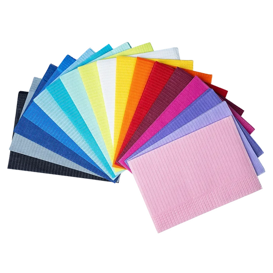 Ampri Dental disposable patient napkins 33 x 45 cm, different colors | Cardboard (4 packs)