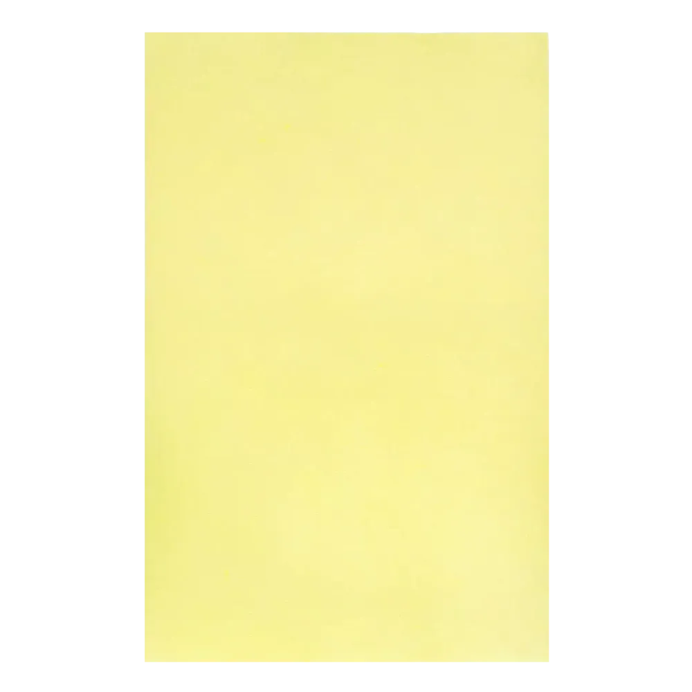 A plain yellow AMPri Dental crepe liner tray filter paper sheet, measuring 28 x 36 cm, with a smooth and evenly colored surface, free of visible markings or decorations. It is photographed against a white background, which underscores its purpose in hygienic dental care.