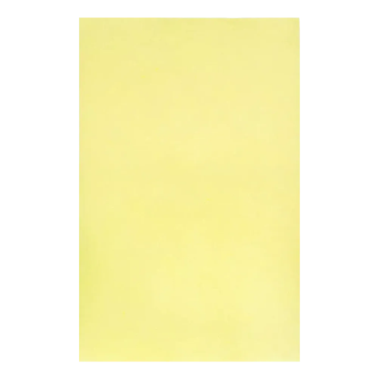 A plain yellow AMPri Dental crepe liner tray filter paper sheet, measuring 28 x 36 cm, with a smooth and evenly colored surface, free of visible markings or decorations. It is photographed against a white background, which underscores its purpose in hygienic dental care.
