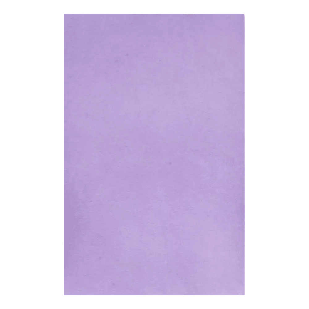 A simple sheet of AMPri Dental crepe cover tray filter paper in purple with a smooth texture reminiscent of high-quality paper. This product from AMPri Handelsgesellschaft mbH features a uniform and flawless purple tone, enhanced by its neutral background, emphasizing its simplicity.