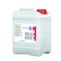 The white plastic container labeled “B. Braun Hexaquart® pure surface disinfection – 5 liters” features a red screw cap and offers aldehyde-free surface disinfectant for quick disinfection, guaranteeing quality and effectiveness from B. Braun Deutschland GmbH & Co. KG.