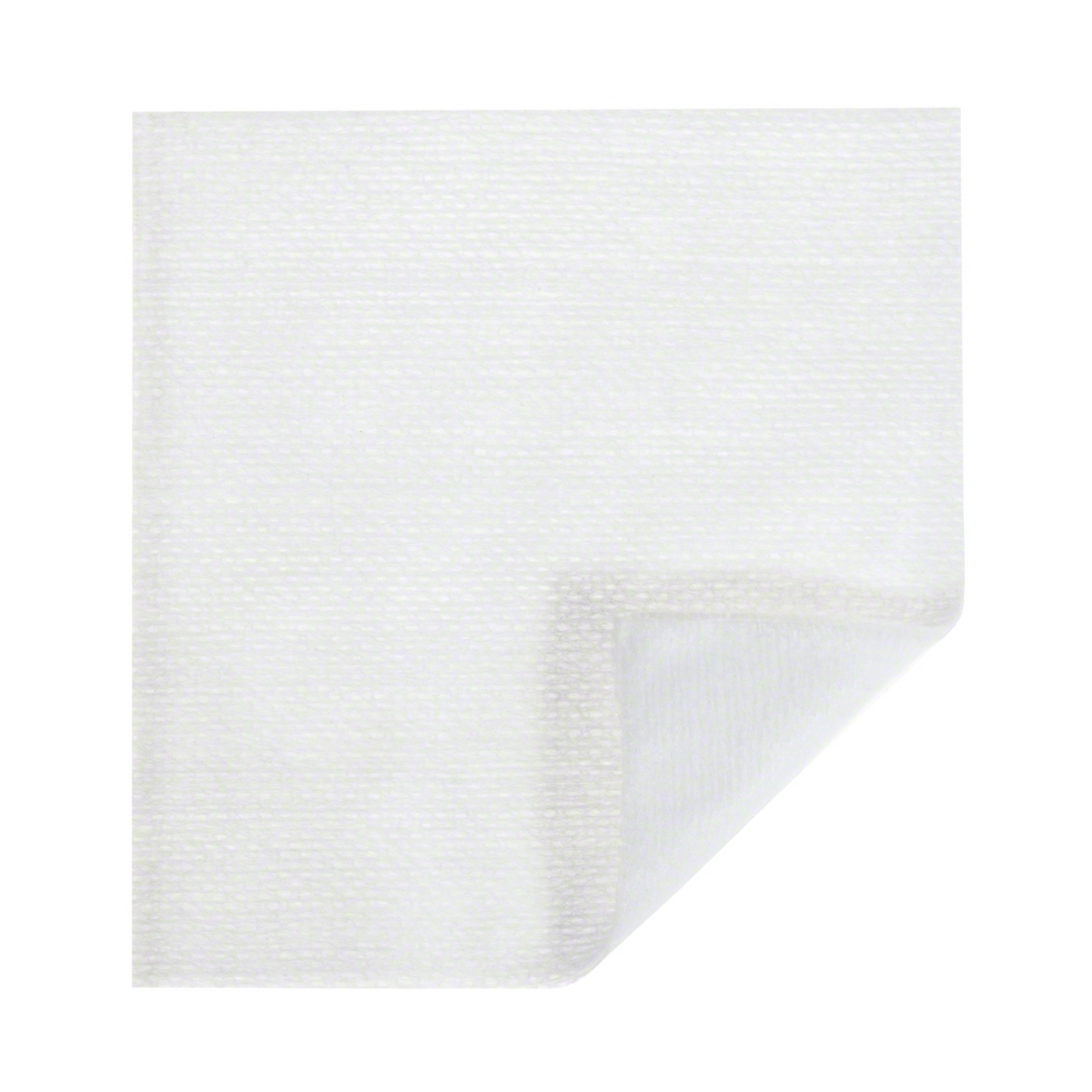 An B. Braun Askina® non-woven compress, manufactured by B. Braun Deutschland GmbH & Co. KG, is folded at one corner against a white background, highlighting its texture and flawless appearance.