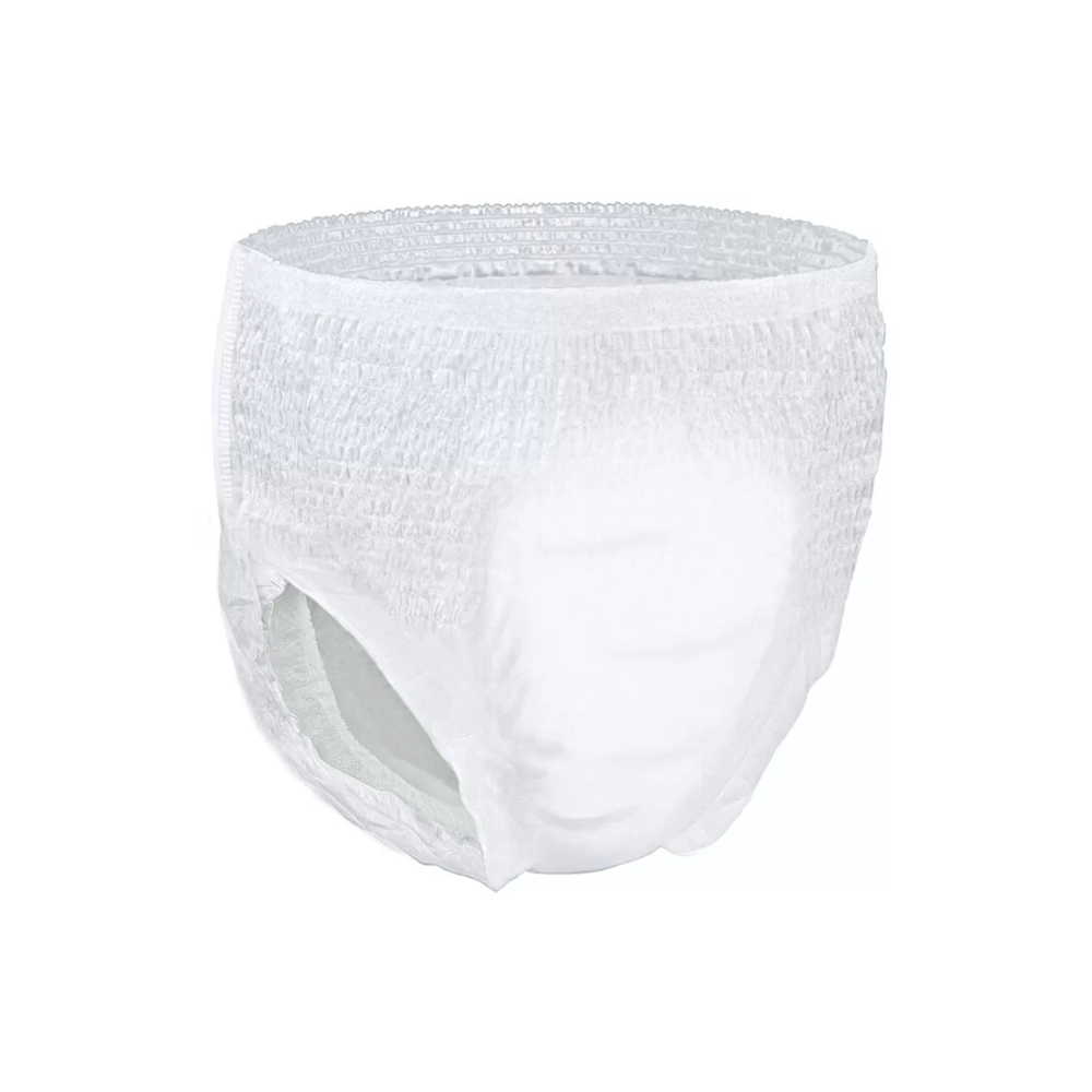 A BeeSana® Medi-Pants disposable diaper for adults with bladder weakness with an elastic waistband, isolated on a white background.