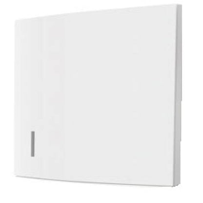 The CWS front panel for the Paper Slim folded paper towel dispenser is a simple, rectangular white panel with a small vertical slot at the bottom left, depicted from an angled perspective.