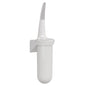The toilet brush holder with white brush from Diversey Deutschland GmbH & Co. OHG made of plastic has a silver handle, measures 386 x 93 x 113 mm, and ensures a clean bathroom with its modern design. Package: 1 piece.