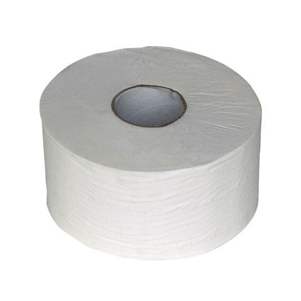 Die Toilettenpapier Jumborolle 2-lagig weiß von Diversey Deutschland GmbH & Co. OHG (Rollenbreite 89 mm), passend für Spender 180275, ist ideal für öffentliche Toiletten und wird als Einzelrolle geliefert.