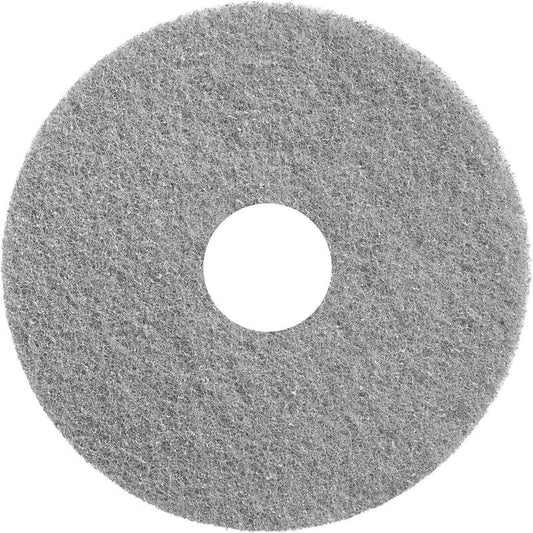 Das Diversey Twister Pad Grau von Diversey Deutschland GmbH & Co. OHG ist ein rundes, graues Polierpad mit rauer Oberfläche und Mittelöffnung - optimal zum Polieren beschichteter Hartböden und für effiziente Bodenpflege.