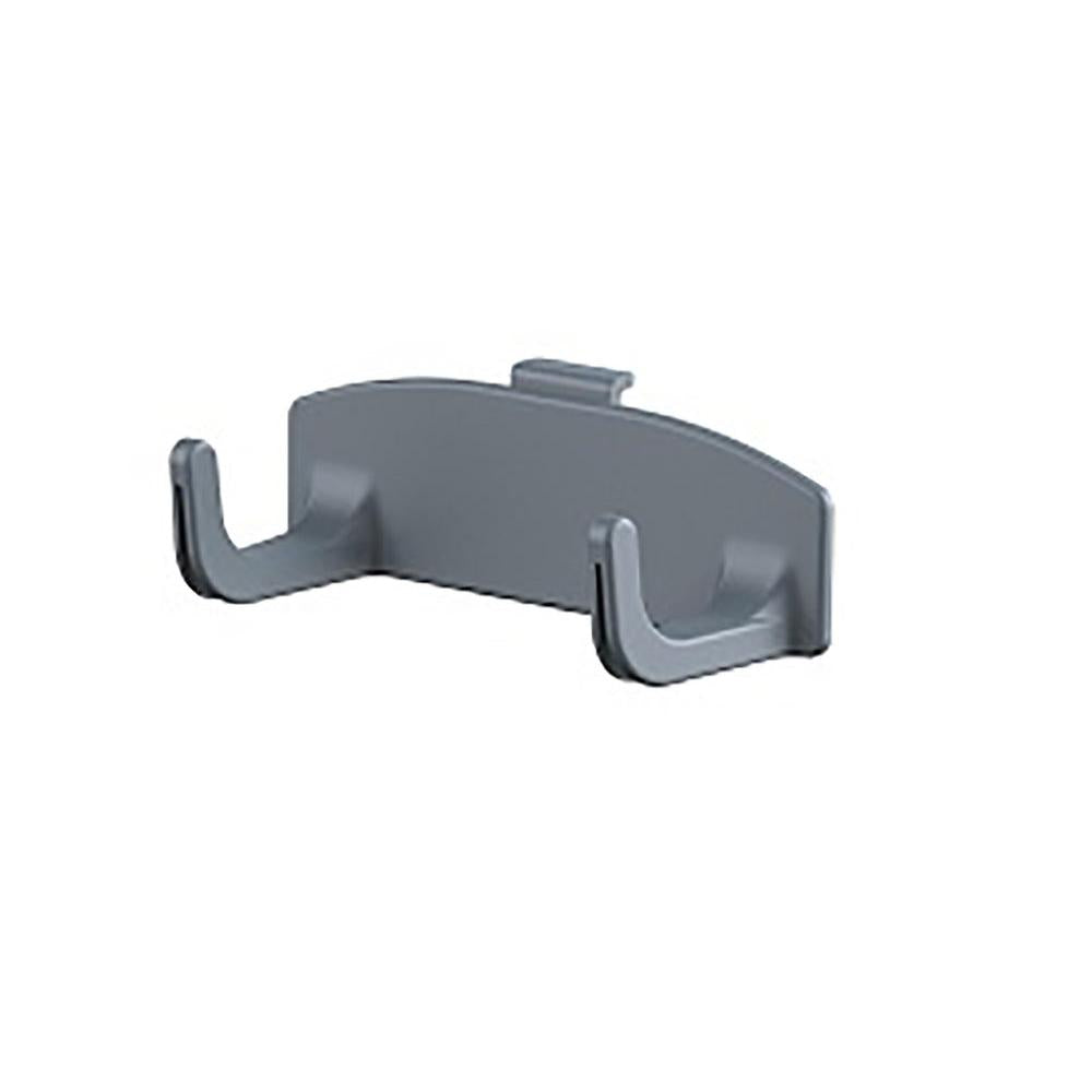The Di Protect safety sign holder (1 pc.) from Diversey Deutschland GmbH & Co. OHG is a gray holder for mounting on the TASKI Protect Trolley, ideal for areas with safety signs or as a safety sign holder.